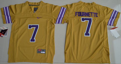 Tigers #7 Leonard Fournette Gridiron Gold Limited Legend Stitched Youth NCAA Jersey - Click Image to Close